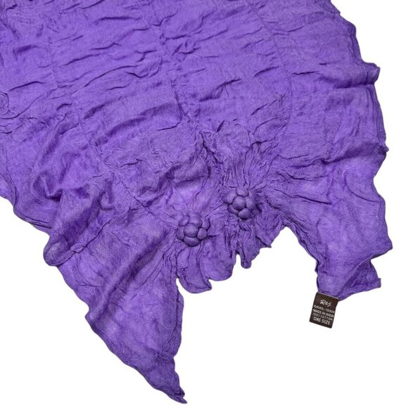 NWOT RAJ Boho Purple Scarf Crinkle Cotton Ruching Fashion Accessory Artsy - Picture 3 of 9